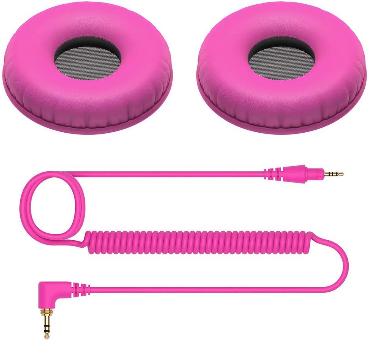 Oorkussens en spiraalkabel voor DJ-hoofdtelefoons (roze)