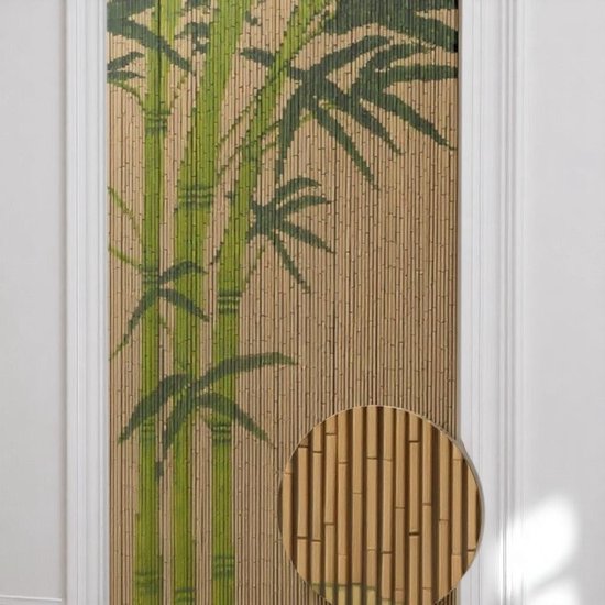 Dutchers® Moustiquaire 90x200 cm Bamboe - Rideau de porte Plante bambou - Moustiquaire de porte - Moustiquaire - Rideau bambou - Rideau de perles porte