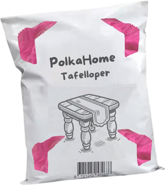 Chemin de table en étamine PolkaHome® 1 pièce – Nappe en étamine de coton – Chemins de table textile et nappe 90 x 300 cm – Chemin de table en étamine, étamine (Fuchsia)