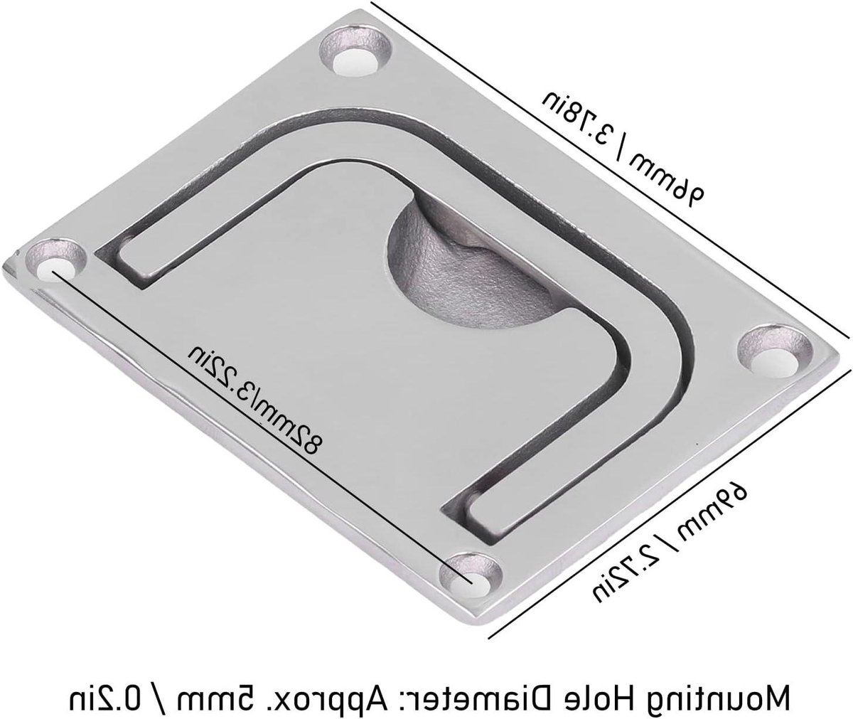 Countersunk luikbox roestvrij staal 316 - Vloerluik met handgreep voor boot - Marine - Jacht - Locker (96 * 69MM)