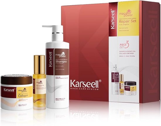 Set cadeau Karseell : masque capillaire au Collagène , shampoing et huile d'argan