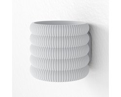 Fleuriek - Hangende bloempot voor binnen Wit - Grote plantenpot, Groene muurdecoratie - Kunststof bloempot voor aan de muur - D15 cm