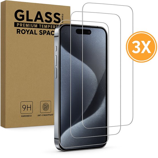 Screenprotector geschikt voor iPhone 15 / 15 pro – Gehard Beschermglas – Tempered Glass Screen Cover – 3 Stuks