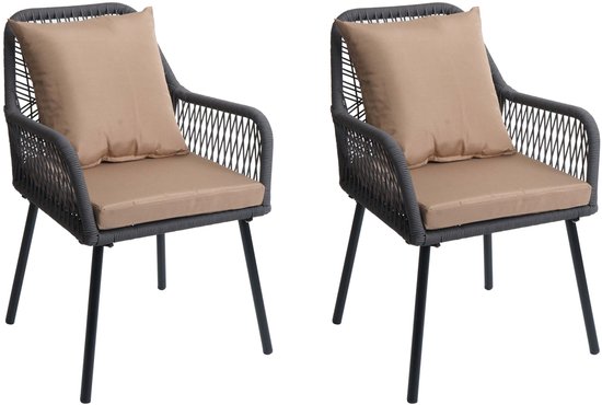 tectake - balkonset - tuinset - Set van 2 stoelen Santana- roze | Leen Bakker
