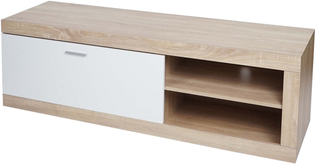 TV-rek MCW-L33, TV-standaard TV-tafel lowboard TV-kast ladekast, hout 43x140x41cm opbergva
