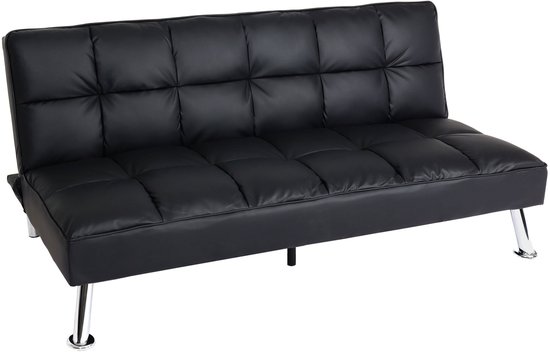 Canapé MCW-K21, canapé pliant Canapé-lit, ressorts nosag, fonction sommeil, plan de couchage 181x107cm ~ cuir artificiel, noir