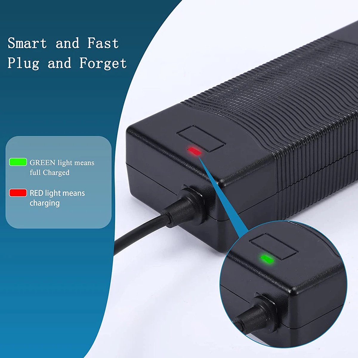 Oplader - Adapter - Geschikt voor Xiaomi Mi Mijia M365, Segway Ninebot ES1, ES2, ES4, LIME, Lime-S, AOVO, Hiboy, OKAI en BIRD - 42V/2A 84W Max - Voedingsadapter voor Elektrische Scooter en Elektrische Step – foto 5