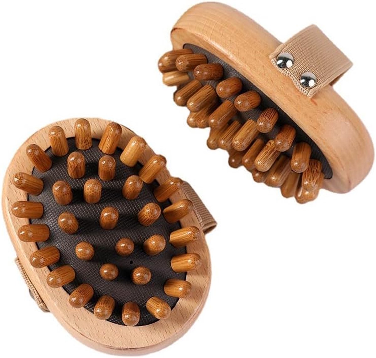 Goedkoopste Cellulitis Massage Borstel - 2 stuks - Lichaams Massage Roller - Nekroller - Anti Cellulitis - Huidborstel - Huidverbetering - Cellulite handborstel - voor een gladde, afgezwakte huid - natuurlijke houten exfoliërende massageborstel