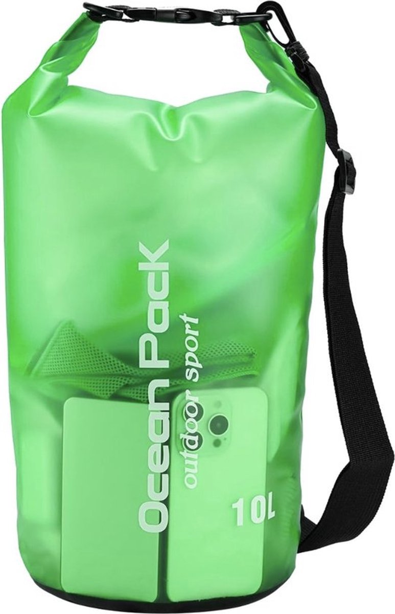 Waterdichte Tas - Dry bag - 15L - Groen - Ocean Pack - PVC - Dry Sack - Survival Outdoor Rugzak - Drybags - Boottas - Zeiltas