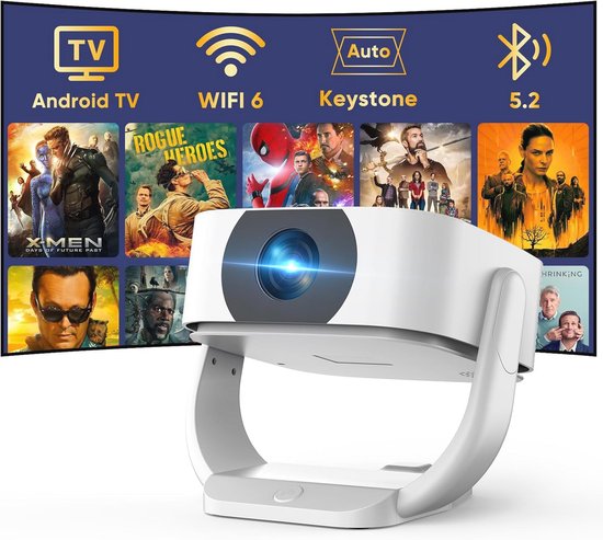 Ingebouwde Apps], Beamer, E Focus/auto Trapeziumcorrectie, Mini 4K Native 1080p Wifi Draagbare 50 Zoom 270 Graden Draaibaar Projector Voor Thuisbioscoop Outdoor Compatibel Met 2020499235