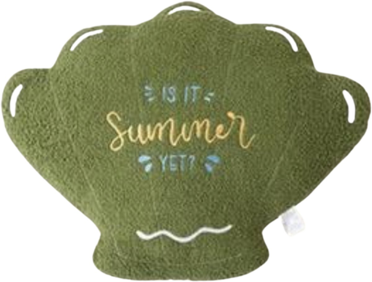 Schelp - Sierkussen in vorm van Schelp -Vormkussen – 40x50 cm Groen – Zee-inspiratie Pluche Vormkussen voor Kinderkamer & Bank – RBAN SPCTRA®