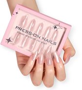 Press on nails – Nepnagels– Amandelvorm – 30 stuks – Lang - Chroom