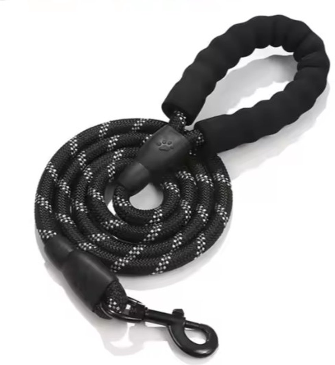 Topmast Looplijn Nylon - Lengte 120 cm - 12mm met Stevige Softgreep - Zwart gemeleerd