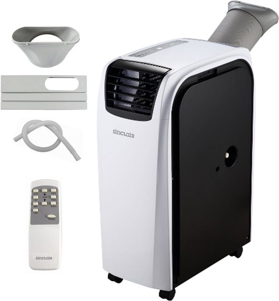 Sinclair 3KW 11.000 BTU mobiele airco - koelen en verwarmen - afstandsbediening - 25 m2 - Extra stille airco