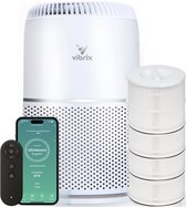 Vibrix Vortex20 Luchtreiniger - 275m3/u - Air Purifier met Ionisator - 4X Hepa Filter + Koolstof Filter - Luchtfilter tegen stof, hooikorts, allergie en huisstofmijt - Slaapstand en luchtkwaliteit indicator