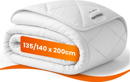 Komfortec Zomerdekbed - Licht 140x200 cm - Hotel Kwaliteit - 30 dagen Proefslapen - Dekbed Geschikt Voor Zomer - Comfort en Ademend - Anti Allergie Dekbed - Licht dekbed voor eenpersoons - Wit