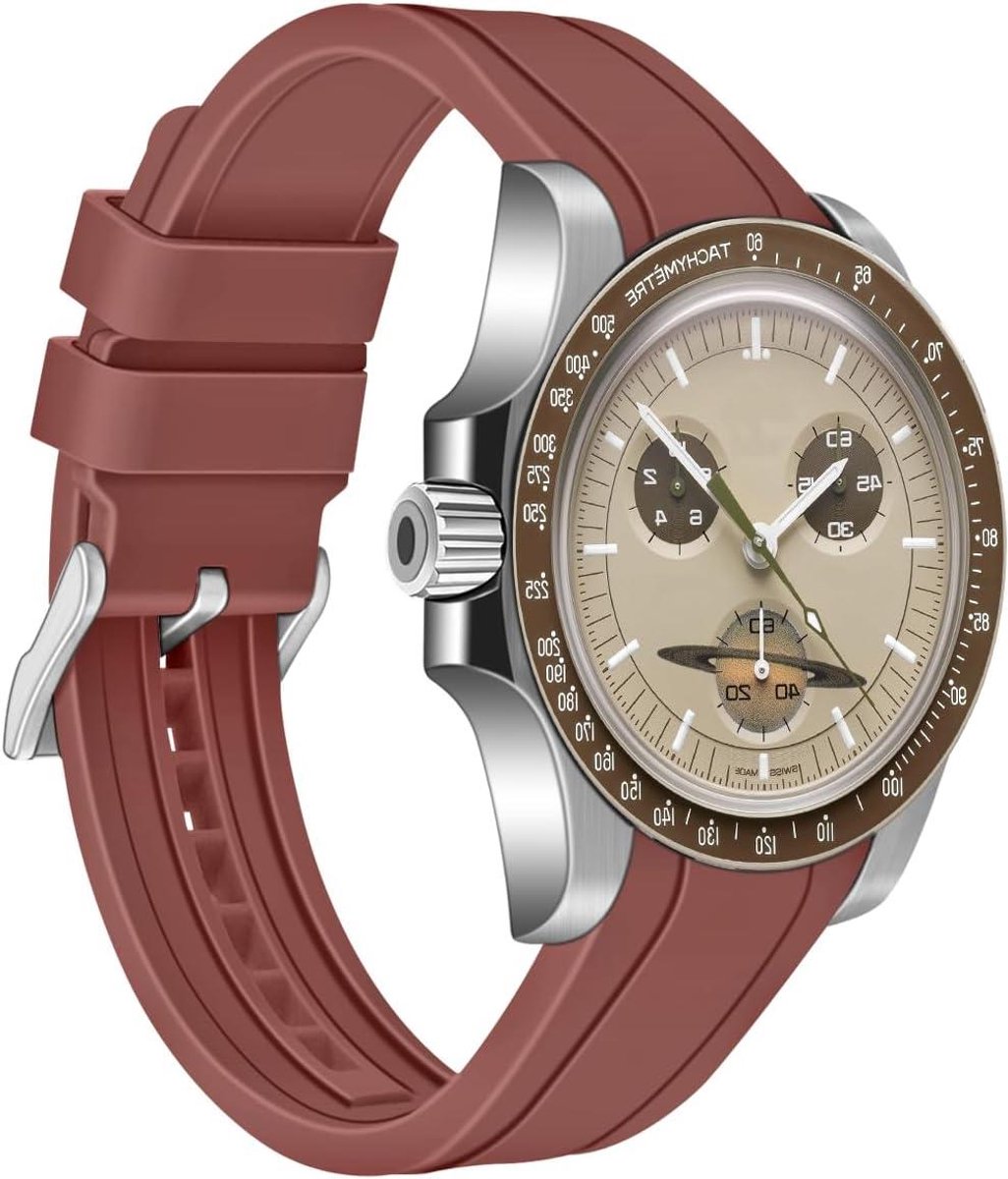 Allecto Premium - Universele Siliconen Horlogeband 20mm 22mm - Zacht Rubber Sportbandje - Voor Mannen en Vrouwen - Verschillende Kleuren - Moonswatch Compatibel