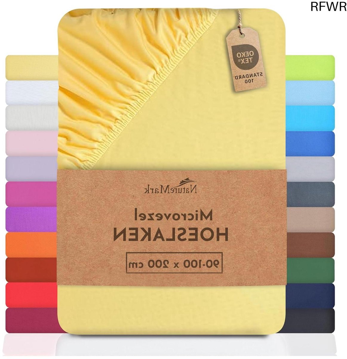 RFWR Microvezel hoeslaken in diverse kleuren en maten - allergievriendelijk en machinewasbaar geel