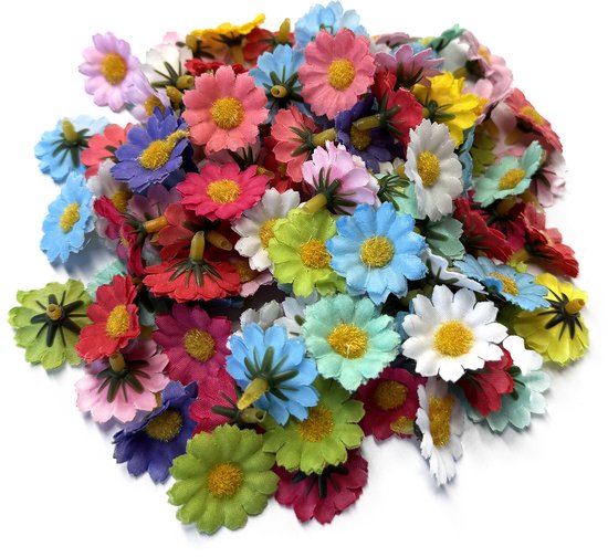 Nepbloemen 100 Stuks - Mini Kunstbloemen 2,5 cm - Kleurmix - Kasey