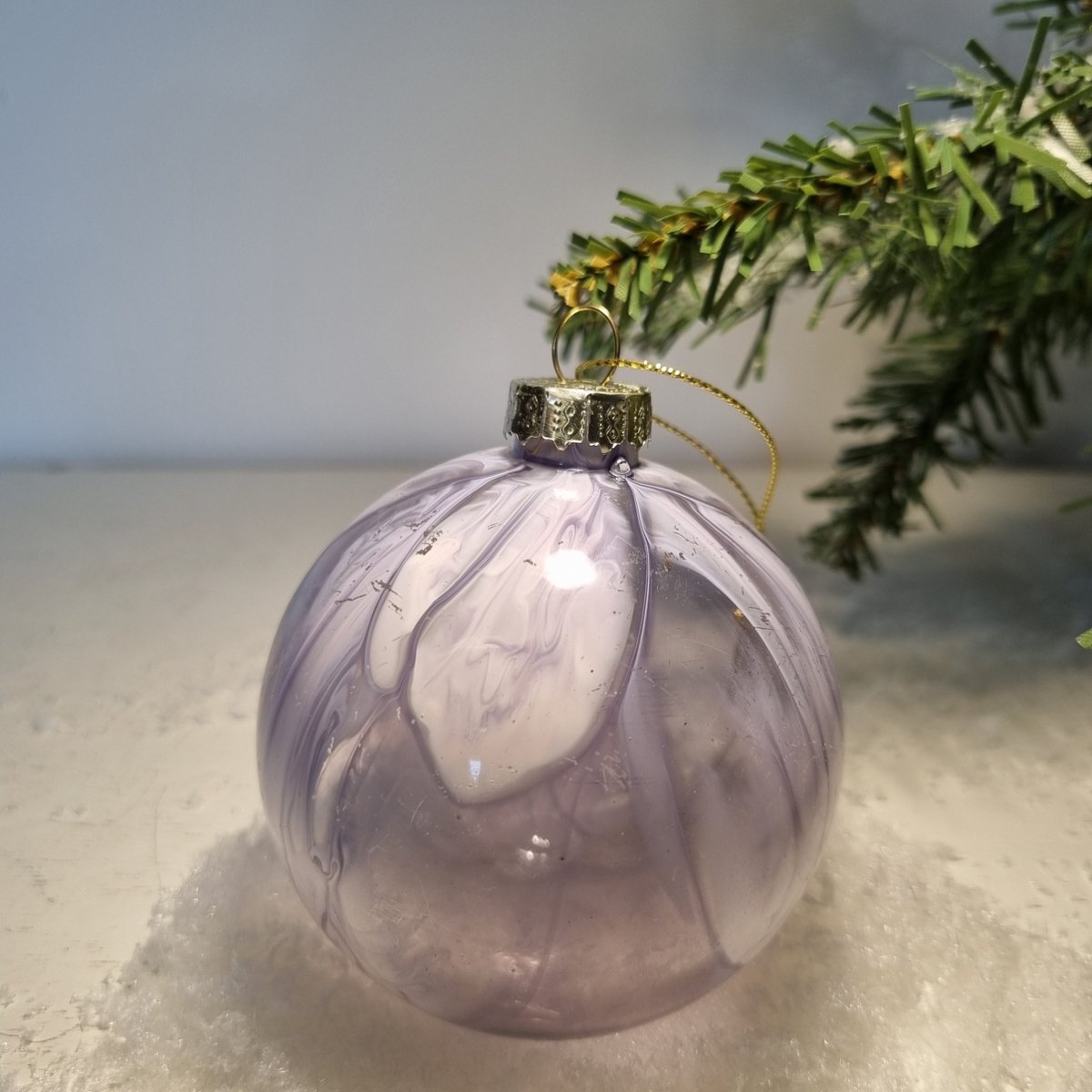 Countryfield Kerstbal Janetta S paars Ø8cm