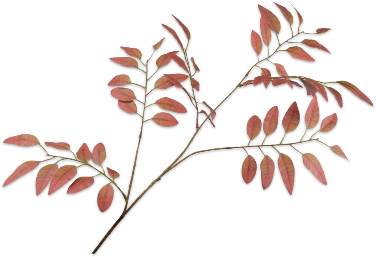 Silk-ka Kunstbloem-Zijde Bloemen Bladtak Bruin-Groen 107 cm