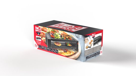 FRITEL Pizza-Raclette Grill PR 3195 - Tafelgrill / Minigrill / Raclette kookplaat - 1200W - 40x20cm - 8 Pers. + 8 Raclettepannetjes & Spatels — afbeelding 5