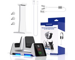 NAXSIR PS5 Controller Oplaadstation- Magnetisch Laadstation voor 2 PS5 Gamepads & PS VR2 Controllers - Compatibel met PlayStation 5 Accessoires