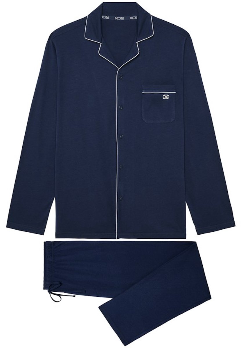 HOM - Rafael L/S Pyjama set lange broek - Navy - mannen - L