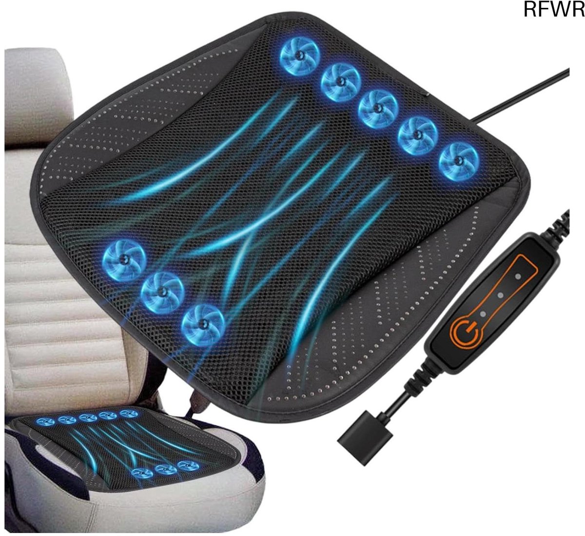 RFWR® Auto Koel Kussen met Ventilator - Verstelbare Snelheden en Ademend Ontwerp