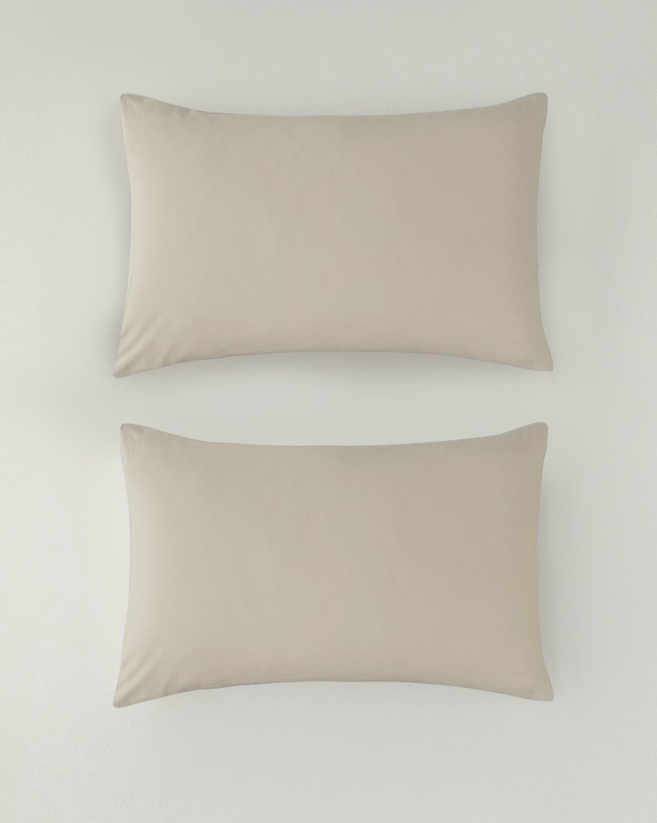 English Home - Pure - 100% Katoen - 2 Kussenslopen - 50x70 cm - Beige