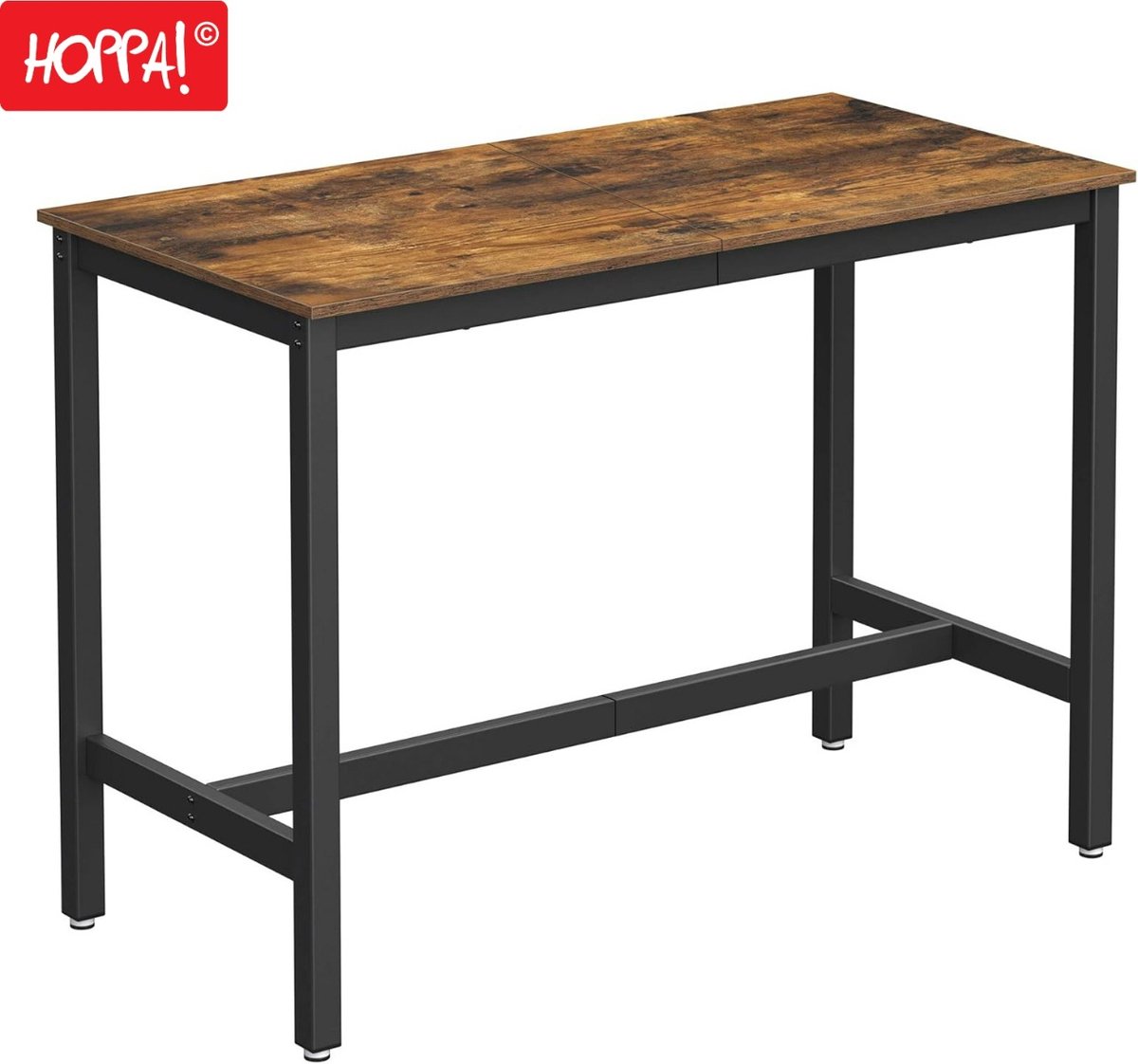 Hoppa! Vintage Metalen Bartafel | Bruin | Metaal | 120 x 60 x 90 cm (L x B x H)