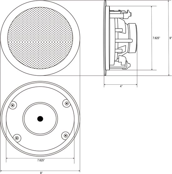 TIC C802 Inbouwluidsprekers met 8ohm/70v schakelaar 6.5" - 80W - Wit (Set) — afbeelding 5