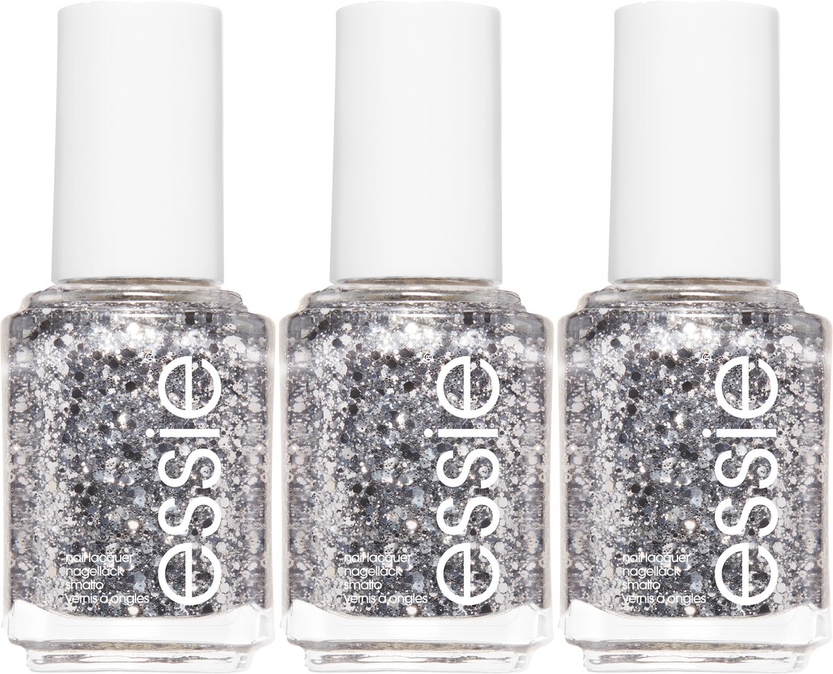 essie® - original - 278 set in stones - grijs - glitter topcoat - 13,5 ml 3x