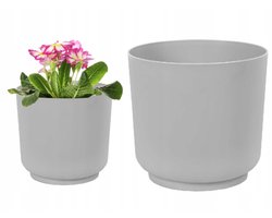 Form-Plastic Satina - Bloempot - Grijs - 17x16,8cm - Kunststof
