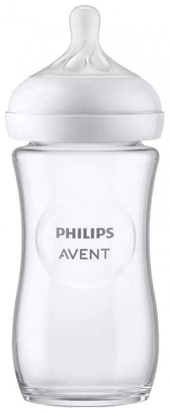 Biberon Philips Avent Natural Response - 1 Biberon - 240 ml - 1 Mois et + - Tétine Speed 3 - Glas - SCY933/01 - Biberons