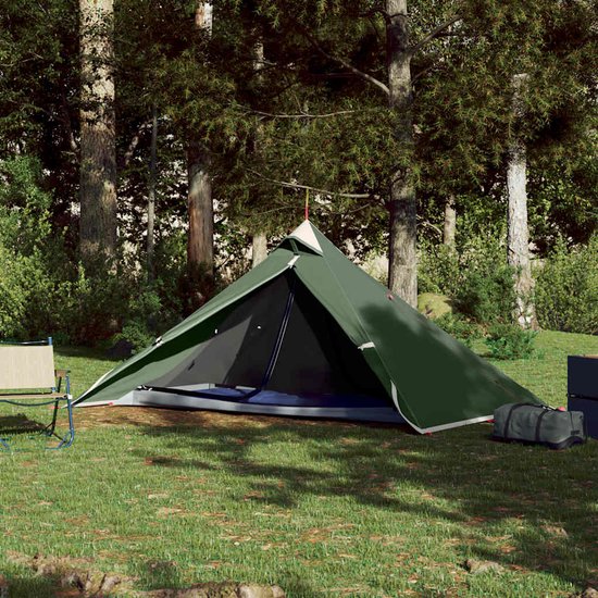 vidaXL - Hangende - tipi - tent - 1-persoons - waterdicht - groen van Merkloos — afbeelding 3