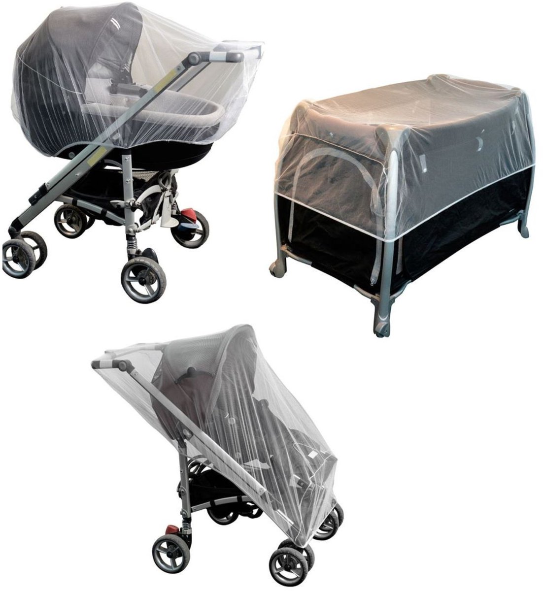Luance Universeel Muggennet voor Ledikant en Kinderwagen 130 x 70 cm