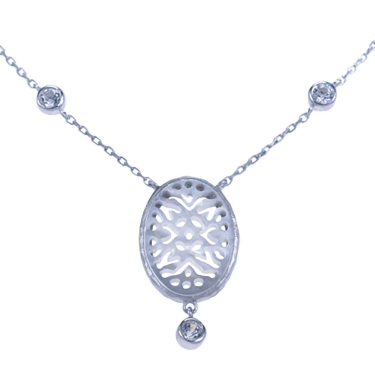 Zilveren kleine choker schelp(2975)
