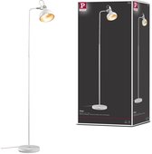 Staande lamp Juna E14 max. 20W Wit mat, Champagne Metaal