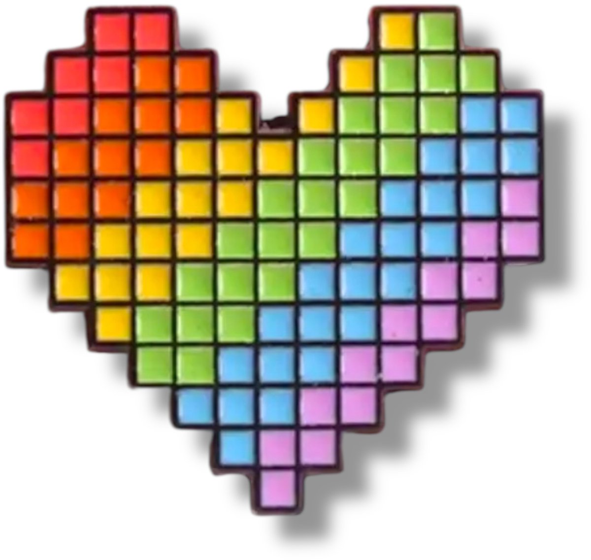Regenboog Pixel Hart Pin – Metalen Broche