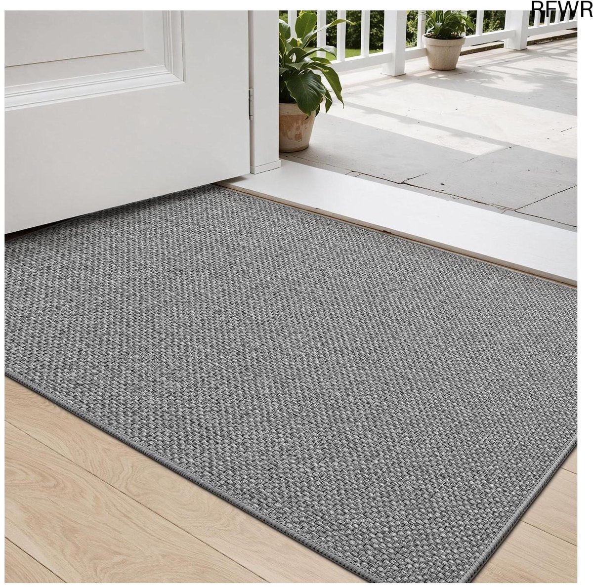 RFWR Absorberende Binnendeurmat voor Entree 44 x 75 cm - Antislip en Vuilvanger - Lichtgrijs