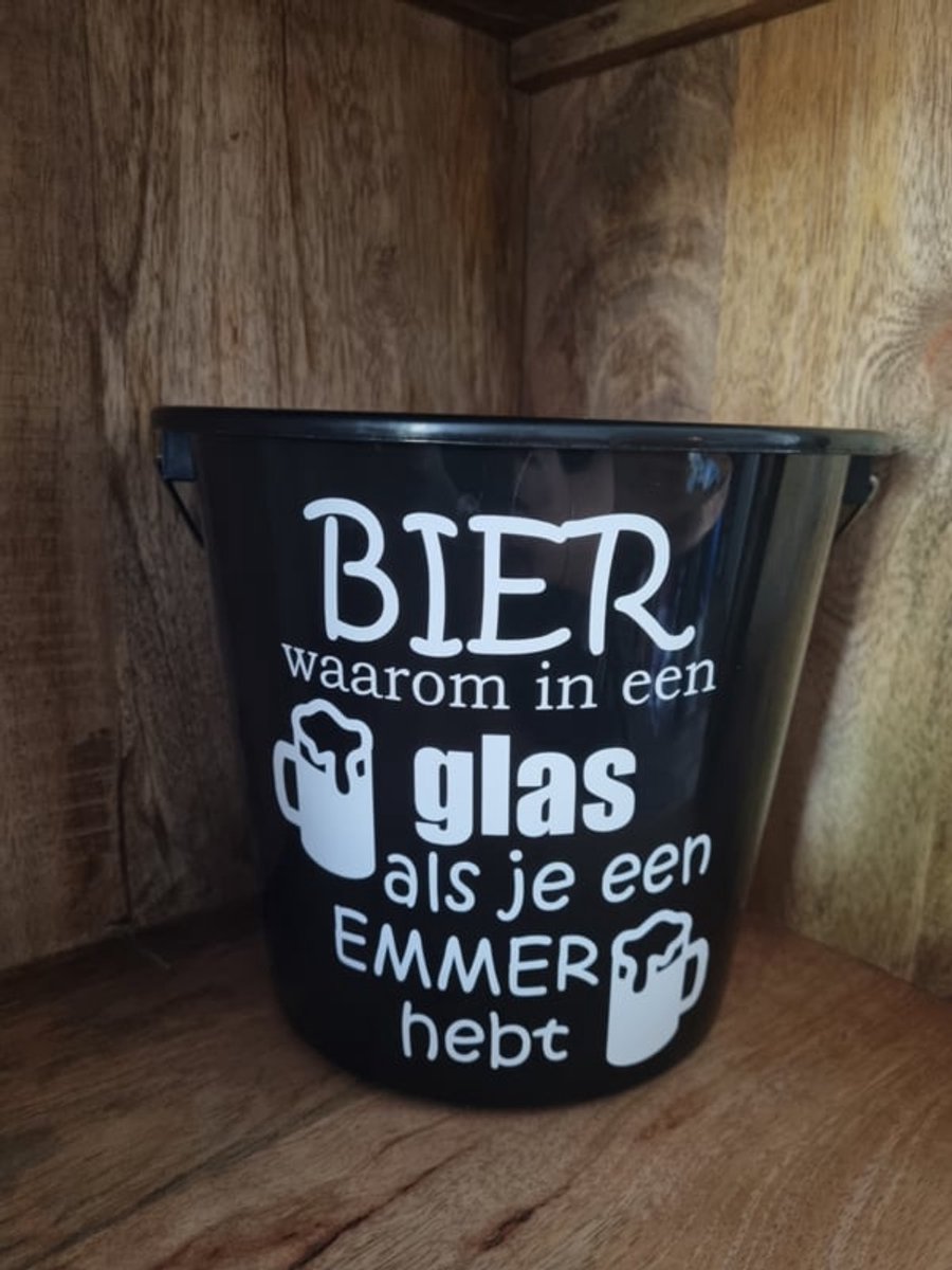 Cadeau Emmer, - Bier waarom in een glas als je een emmer hebt