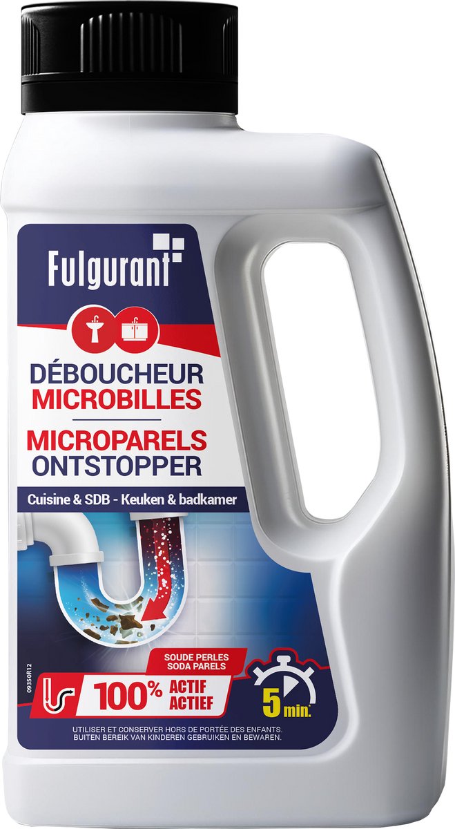Fulgurant - Microparels ontstopper - wastafels, baden en douches - 500gr