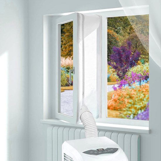 Insectenwerend raamafdichtingskit 400 cm, waterdicht polyester met klittenband, voor airco en deur
