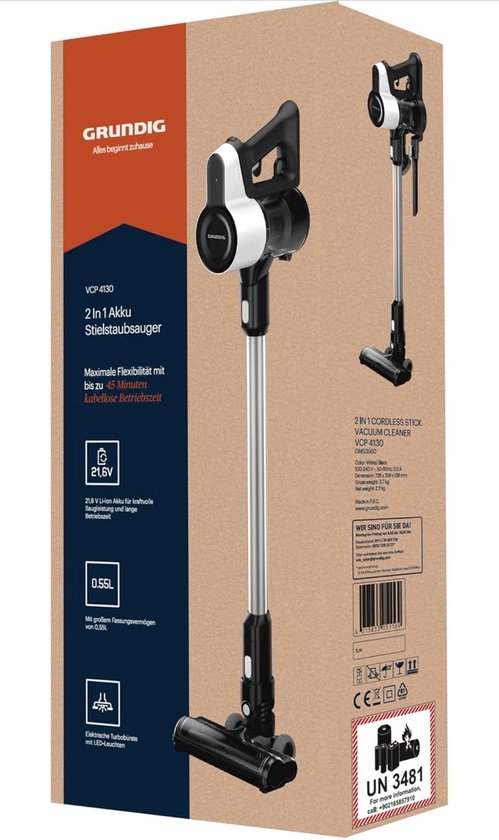 grundig-vcp-4130-2-in-1-steelstofzuiger-zakloos-45-min-looptijd