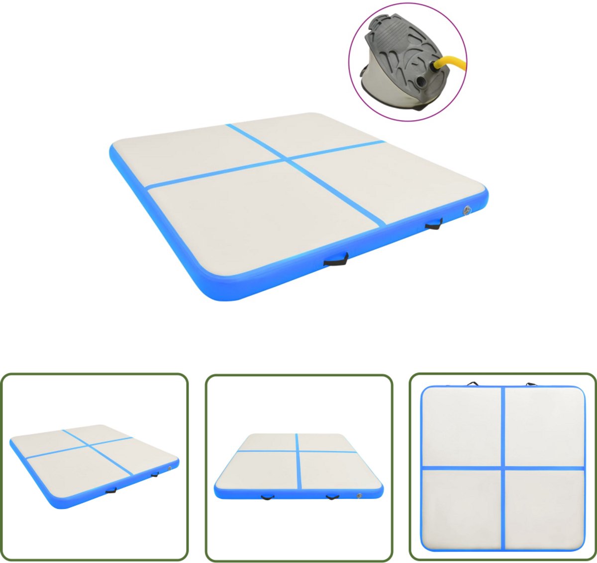 The Living Store Opblaasbare Sportmat - Grote en professionele mat - Schokabsorberend en anti-slip - Waterdicht - PVC -
