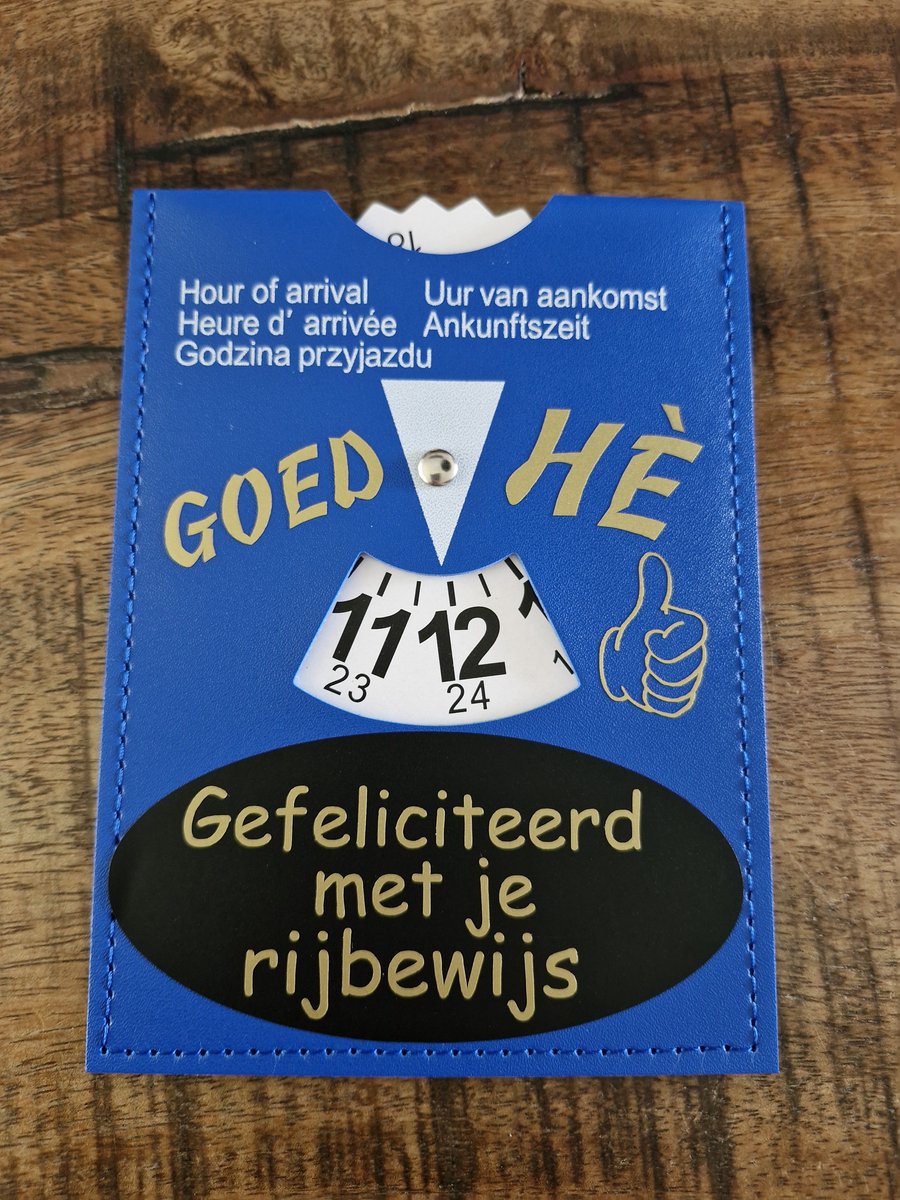 Deco Holland Parkeerschijf - Gefeliciteerd met je rijbewijs - blauwe zone