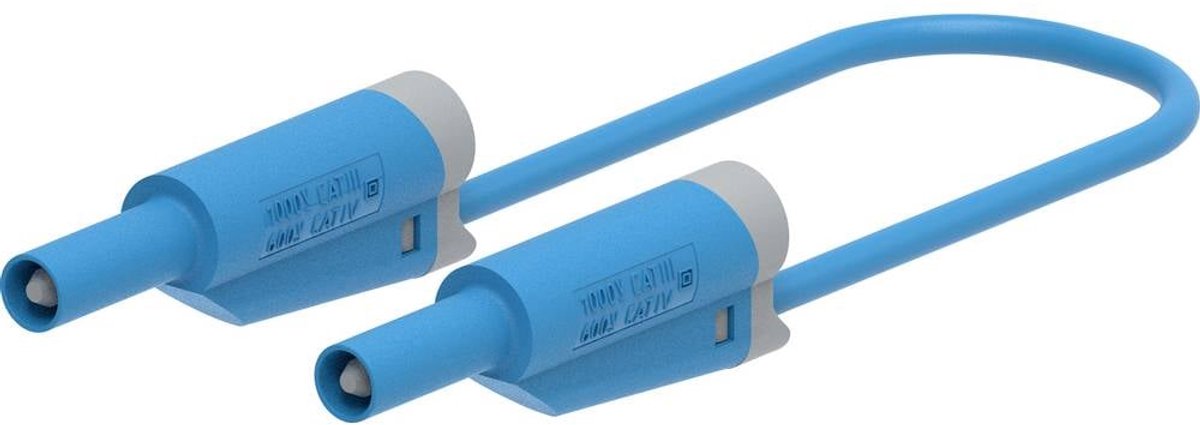 Electro PJP 2712-IEC-CD1-100BL Meetsnoer Bananenstekker 100 cm Blauw 1 stuk(s)