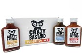 Hot Sauce Giftset – Crazy Bastard Extreem Hete Saus Set met Carolina Reaper, Ghost Pepper & Trinidad Scorpion – 3x100ml