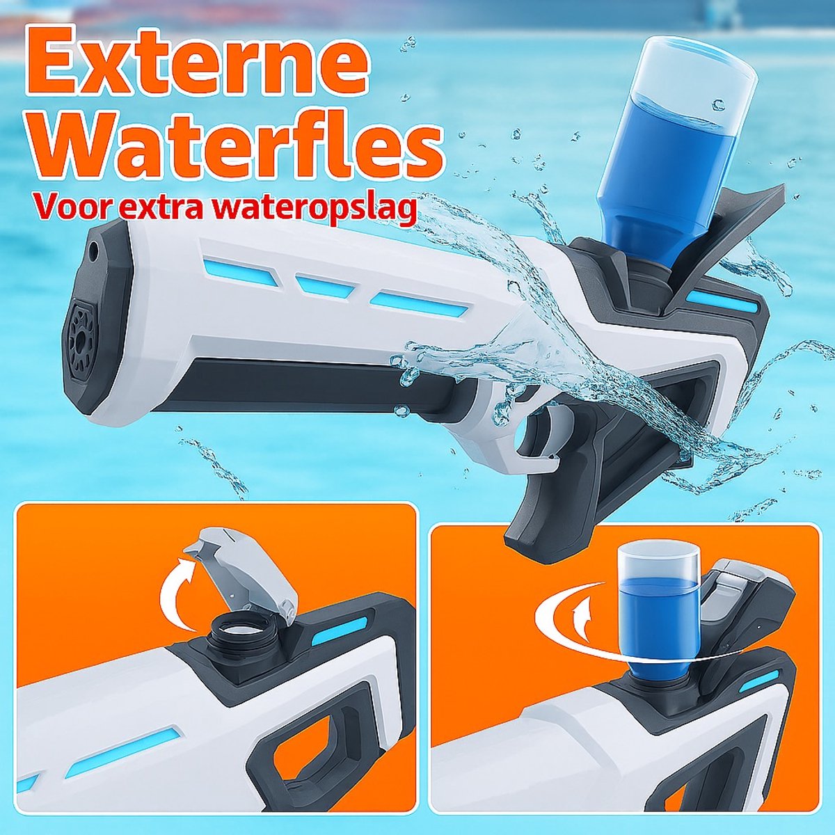 Astravon Elektrisch Waterpistool - Automatisch Waterpistool - Zomer Speelgoed - Watergevecht - Super Soaker - Oplaadbaar Waterpistool - Kinderplezier - Waterpret - Strand Speelgoed - Tuinspeelgoed - Elektrisch Speelgoed - Waterbattle - Outdoor fun - — afbeelding 4